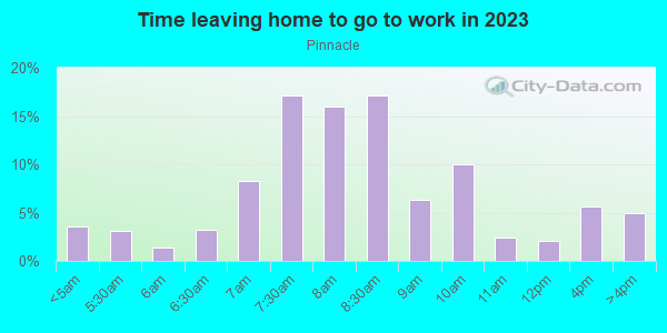 Time Leaving Home for Work in Pinnacle in San Jose neighborhood in CA