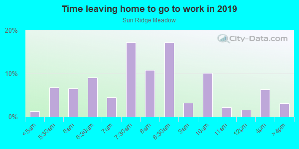 Time Leaving Home for Work in Sun Ridge Meadow in Shingle Springs neighborhood in CA