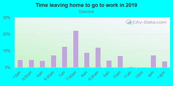 Time Leaving Home for Work in Diamond in Diamond Springs neighborhood in CA