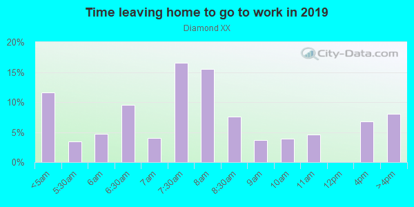 Time Leaving Home for Work in Diamond XX in Copperopolis neighborhood in CA