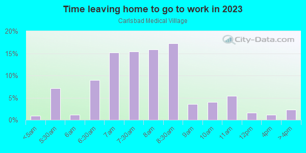 Time Leaving Home for Work in Carlsbad Medical Village in Carlsbad neighborhood in CA