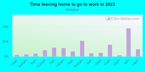 Time Leaving Home for Work in Stonetree in Novato neighborhood in CA