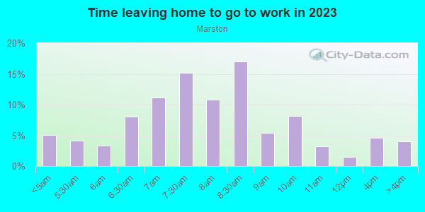 Time Leaving Home for Work in Marston in Littleton neighborhood in CO