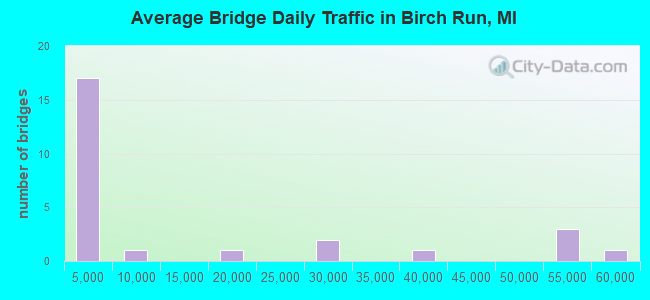 Average Bridge Daily Traffic in Birch Run, MI