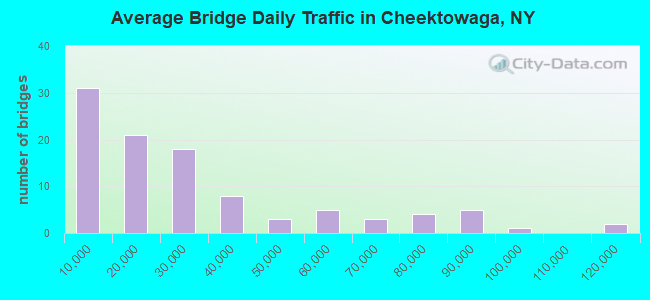 Average Bridge Daily Traffic in Cheektowaga, NY