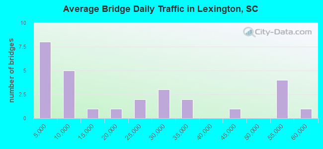 Average Bridge Daily Traffic in Lexington, SC