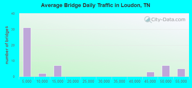 Average Bridge Daily Traffic in Loudon, TN