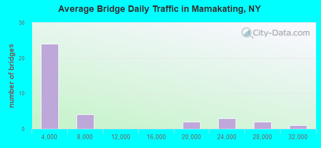 Average Bridge Daily Traffic in Mamakating, NY