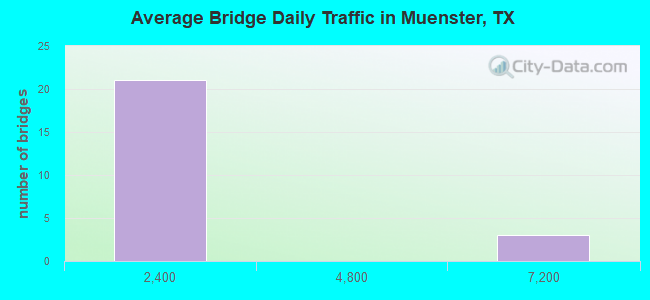 Average Bridge Daily Traffic in Muenster, TX