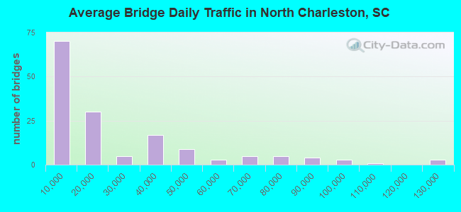Average Bridge Daily Traffic in North Charleston, SC