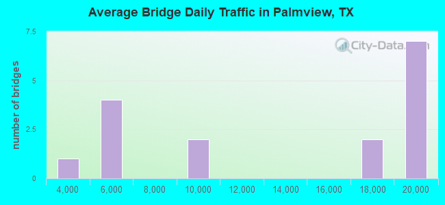 Average Bridge Daily Traffic in Palmview, TX