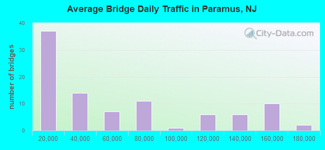 Average Bridge Daily Traffic in Paramus, NJ