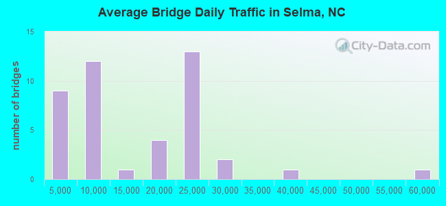 Average Bridge Daily Traffic in Selma, NC