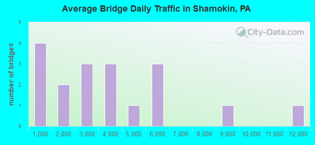 Average Bridge Daily Traffic in Shamokin, PA