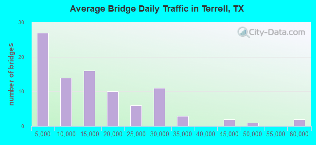 Average Bridge Daily Traffic in Terrell, TX