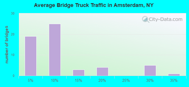 Average Bridge Truck Traffic in Amsterdam, NY