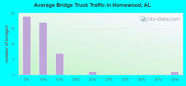 Average Bridge Truck Traffic in Homewood, AL