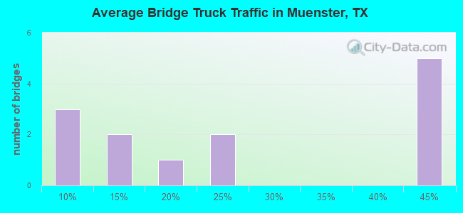 Average Bridge Truck Traffic in Muenster, TX