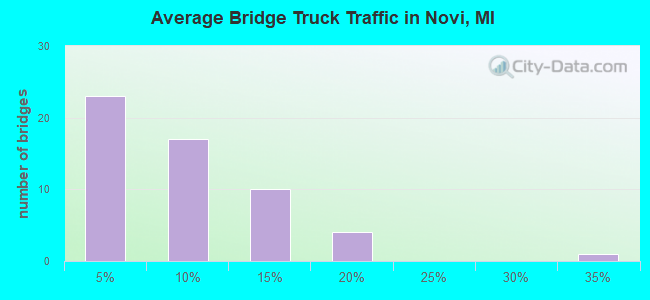 Average Bridge Truck Traffic in Novi, MI