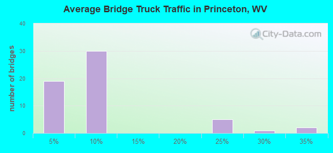 Average Bridge Truck Traffic in Princeton, WV