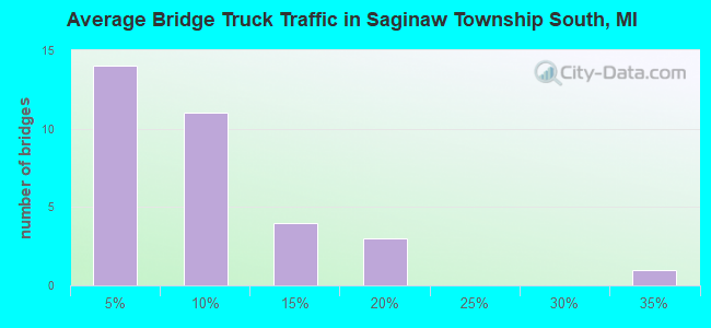 Average Bridge Truck Traffic in Saginaw Township South, MI
