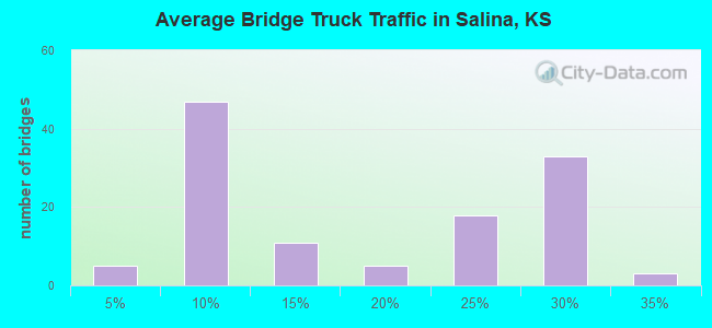 Average Bridge Truck Traffic in Salina, KS