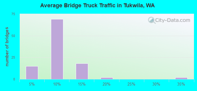 Average Bridge Truck Traffic in Tukwila, WA