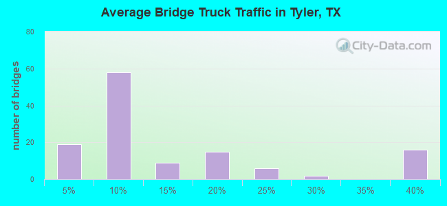 Average Bridge Truck Traffic in Tyler, TX