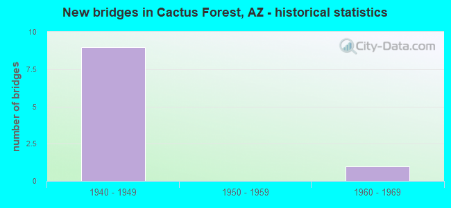 New bridges in Cactus Forest, AZ - historical statistics