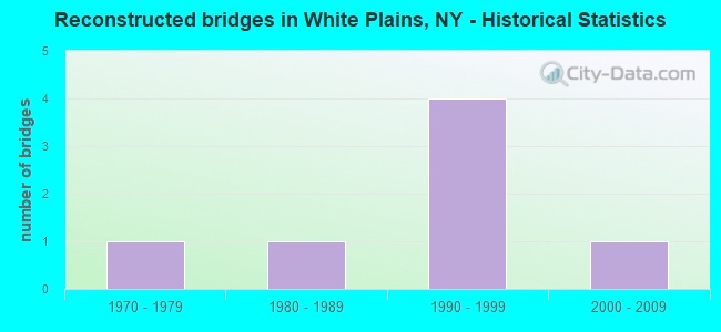 Reconstructed bridges in White Plains, NY - Historical Statistics