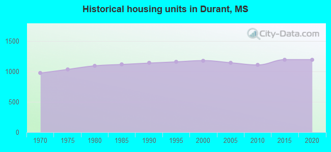 Historical housing units in Durant, MS