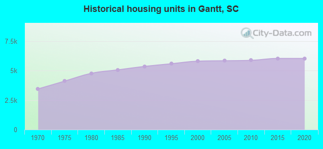 Historical housing units in Gantt, SC