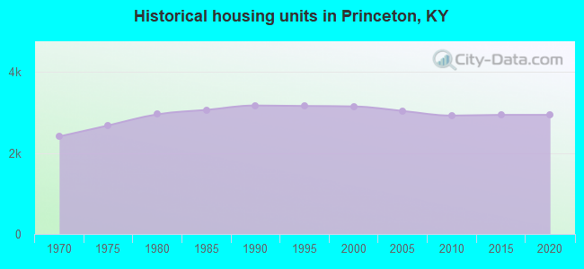 Historical housing units in Princeton, KY
