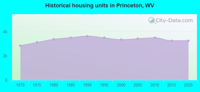 Historical housing units in Princeton, WV