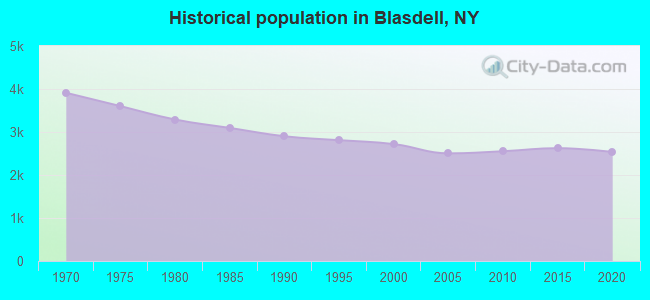 Historical population in Blasdell, NY