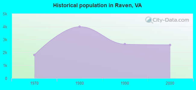Historical population in Raven, VA
