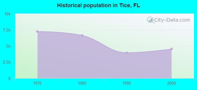 Historical population in Tice, FL