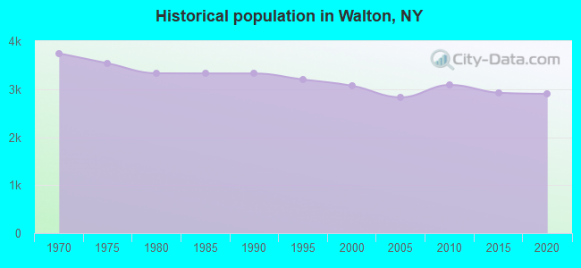 Historical population in Walton, NY