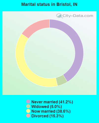 Marital status in Bristol, IN