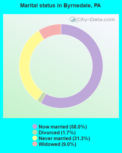 Marital status in Byrnedale, PA