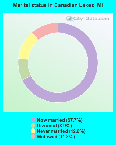 Marital status in Canadian Lakes, MI