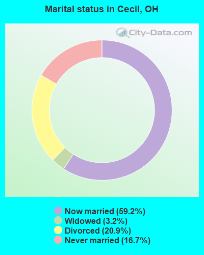 Marital status in Cecil, OH