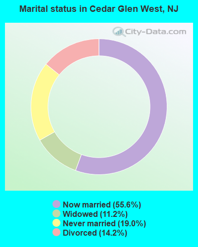 Marital status in Cedar Glen West, NJ