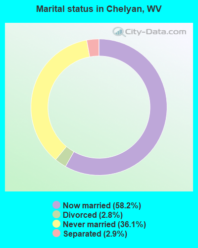 Marital status in Chelyan, WV