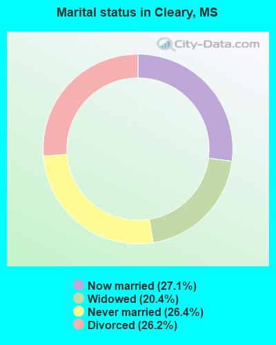 Marital status in Cleary, MS
