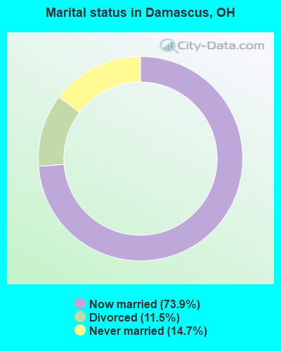 Marital status in Damascus, OH