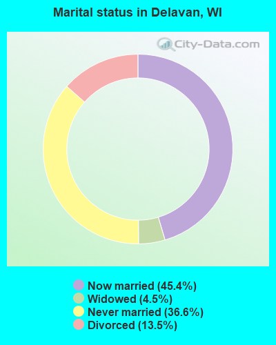 Marital status in Delavan, WI