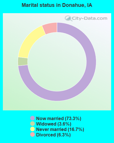 Marital status in Donahue, IA