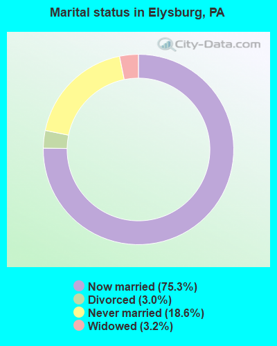 Marital status in Elysburg, PA