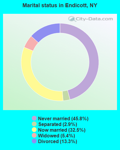 Marital status in Endicott, NY